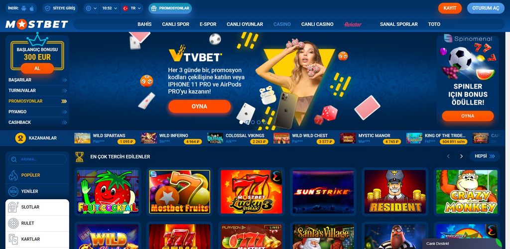 Бонусы и промокоды Mostbet